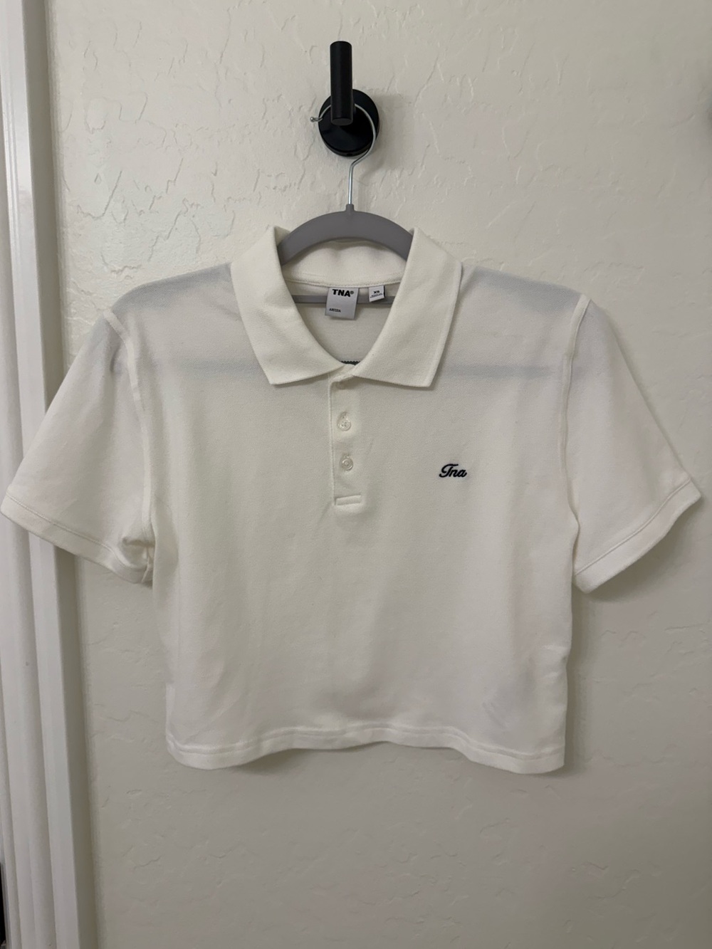 LIKE NEW Aritzia Fairway TNA White Cropped Polo Shirt. XS.
